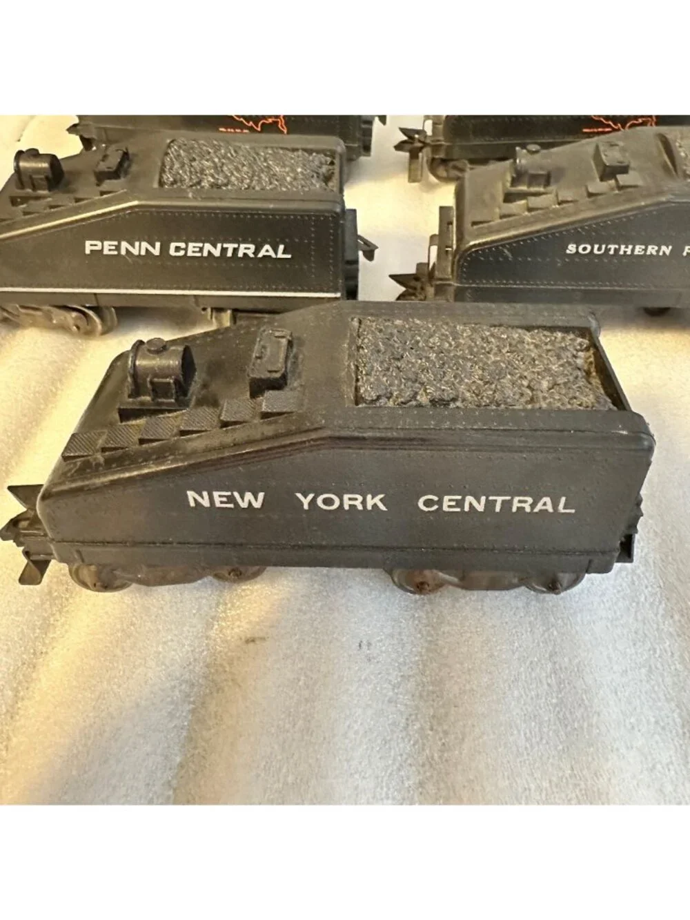 Lot of five Vintage Marx Toy Plastic Tenders New York Central Penn Allstate